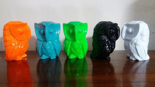 Colorful Resin Sculptures - Owl